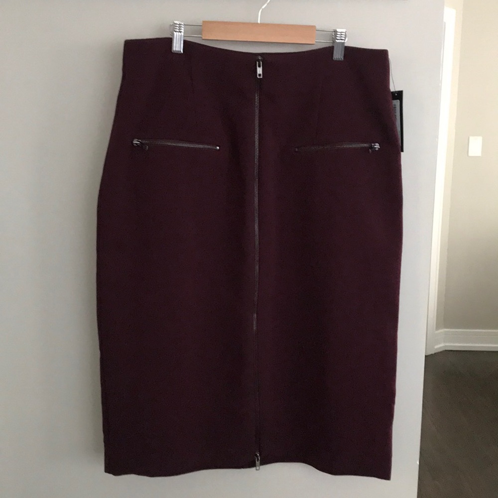 NWT Burgundy Midi Skirt. Size 16